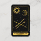 天空タロットロゴヘアドレッサーヘアピン金ゴールド 名刺 (正面)