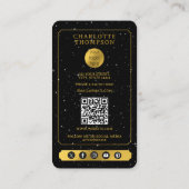 天空タロットロゴ美容師ブラック金ゴールド 名刺 (裏面)