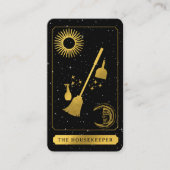 天空タロットロゴ黒金ゴールド清掃用メイド 名刺 (正面)