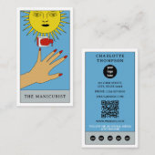 天空タロット太陽ネイルサロン美しいモダンロゴ 名刺 (正面/裏面)