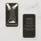 天空タロット美容師ブラックビジネスカード 名刺 (正面/裏面)