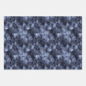 天空ダークネイビーと金ゴールド ラッピングペーパーシート (正面2)