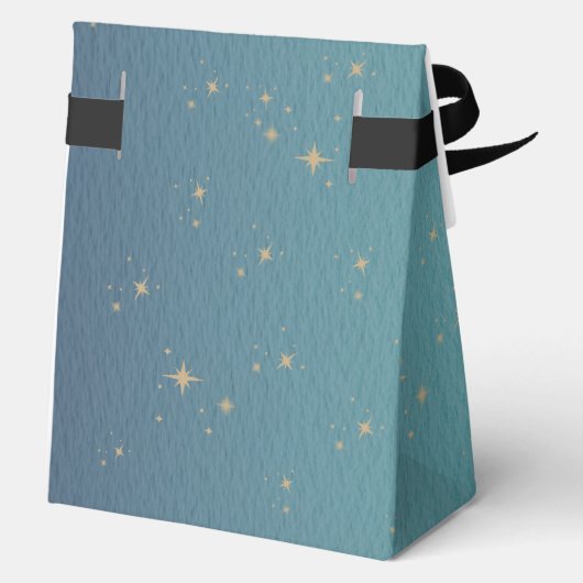 天空ティール(緑がかった色)金ゴールドサンムーンスターズ結婚ズ フェイバーボックス (裏面)