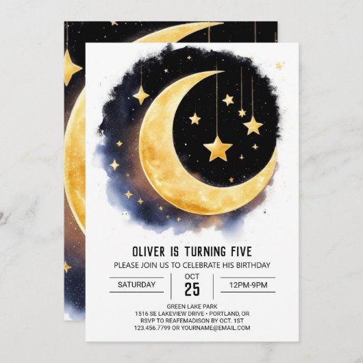 天空ドリームスケープ誕生日 招待状 (正面/裏面)