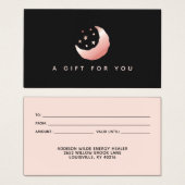 天空バラ金ゴールド三日月スターギフトカード (正面&裏面)