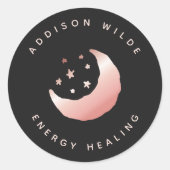 天空バラ金ゴールド三日月スターズコスモス ラウンドシール (正面)