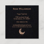 天空バラ金ゴールド三日月 スクエア名刺 (裏面)