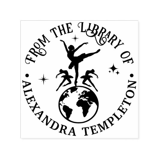 天空バレリーナス踊りオンワールド#2ブック セルフインキングスタンプ (デザイン)