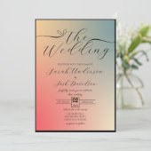 天空パステルカラフルグラデーシエレガントョン 招待状 (スタンド正面)