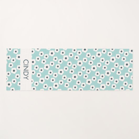 天空パーソナライズされたモダンレトロフローラ ヨガマット (正面(横))