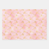 天空ピンクと金ゴールドラッピング紙 ラッピングペーパーシート (正面3)