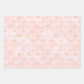 天空ピンクと金ゴールドラッピング紙 ラッピングペーパーシート (正面2)