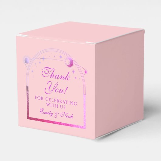 天空ピンク紫の太陽の月の結婚星 フェイバーボックス (正面サイド)