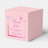 天空ピンク紫の太陽の月の結婚星 フェイバーボックス (裏面サイド)