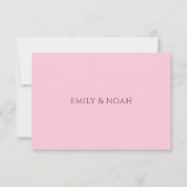 天空ピンク紫の太陽の月の結婚星 出欠カード (裏面)