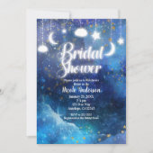 天空ファンタジー金ゴールドスター&グローブライダルシャワー 招待状 (正面)