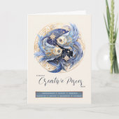 天空ファンタジー〔占星術の〕十二宮図シンボルピセス誕生日 カード (正面)