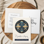 天空ファンタジー〔占星術の〕十二宮図シンボルピセス誕生日 カード