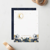 天空フローラブルースターズムーン結婚ズ ノートカード (正面/裏面インサイチュ)