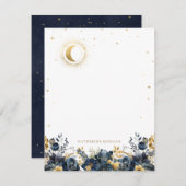天空フローラブルースターズムーン結婚ズ ノートカード (正面/裏面)
