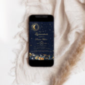 天空フローラブルー金ゴールドスターズキンセアニェラ 招待状