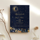 天空フローラブルー金ゴールドスターズキンセアニェラ 招待状