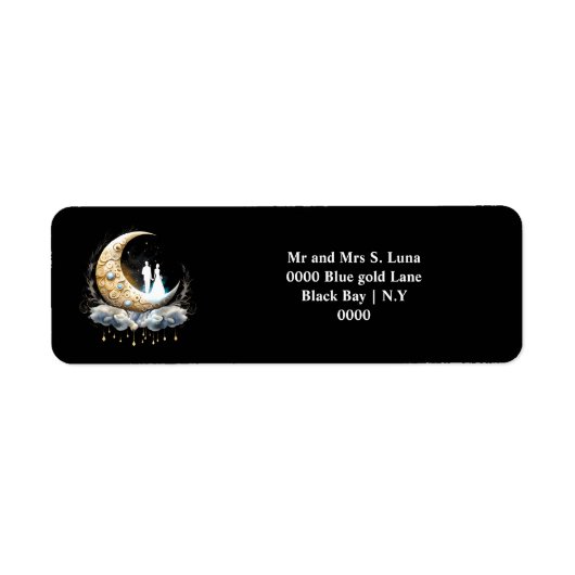 天空ブライダルシルエット白熱［赤熱］光を放つムーン ラベル (正面)