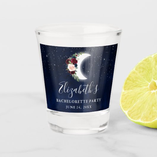天空ブルゴーニュフローラムーンバチェロレッテ ショットグラス (正面)