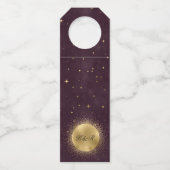 天空ブルゴーニュ結婚金ゴールドボトルハンガーラベル ボトルネックタグ (裏面)