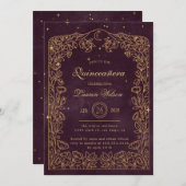 天空ブルゴーニュ金ゴールド独占的キンセアニェラ 招待状 (正面/裏面)