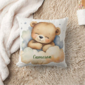 天空ベビーベアパーソナライズされた子供部屋 クッション (ブランケット)