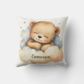 天空ベビーベアパーソナライズされた子供部屋 クッション (裏面)