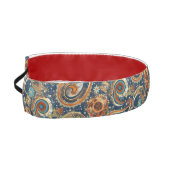 天空ペイズリーパターンネイビーブルー&金ゴールドヴィンテージ アスレチックヘッドバンド (左)