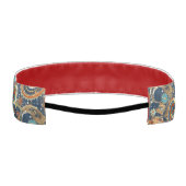 天空ペイズリーパターンネイビーブルー&金ゴールドヴィンテージ アスレチックヘッドバンド (裏面)