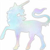 天空ホログラフィックレインボーユニコーンXLビニル シール (正面)