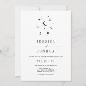 天空ミニマリストスタームーンシンプルエレガント 招待状 (正面)