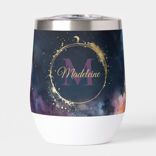 天空モノグラムブルー金ゴールド銀河系スカイプラネタイズ (正面)