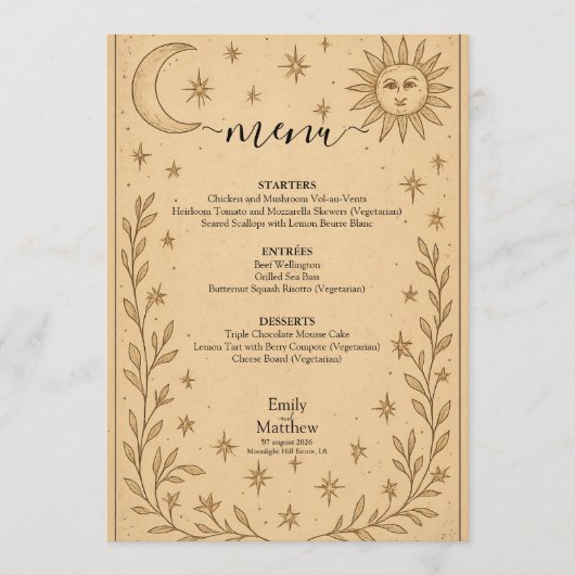 天空ロマンス神秘的な天のデザイン メニュー (正面)