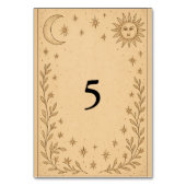 天空ロマンス神秘的な太陽と月のデザイン テーブルナンバー (裏面)