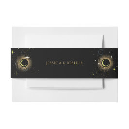 天空ヴィンテージ神秘的な太陽の月の星 招待状ベリーバンド