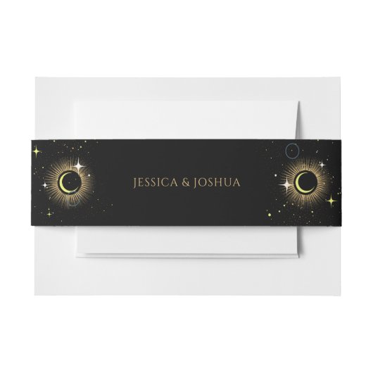 天空ヴィンテージ神秘的な太陽の月の星 招待状ベリーバンド (正面例)