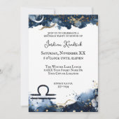 天空占星術天秤座誕生日 招待状 (正面)