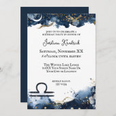 天空占星術天秤座誕生日 招待状 (正面/裏面)