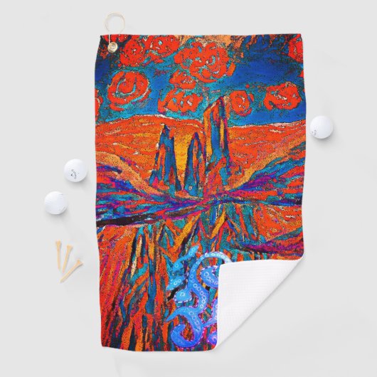 天空印象派のバラの謎の表現 ゴルフタオル (インサイチュ)