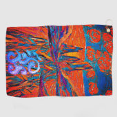 天空印象派のバラの謎の表現 ゴルフタオル (横)