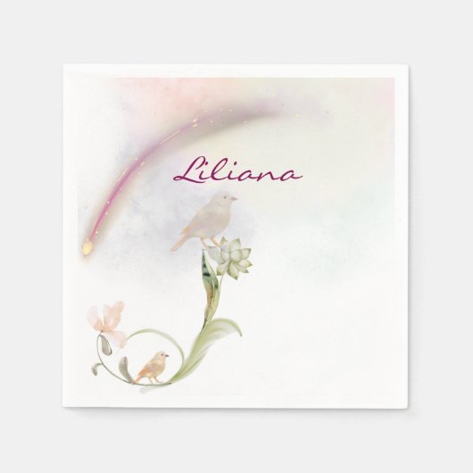 天空射撃、 発砲スター紙ナプキン スタンダードカクテルナプキン (正面)