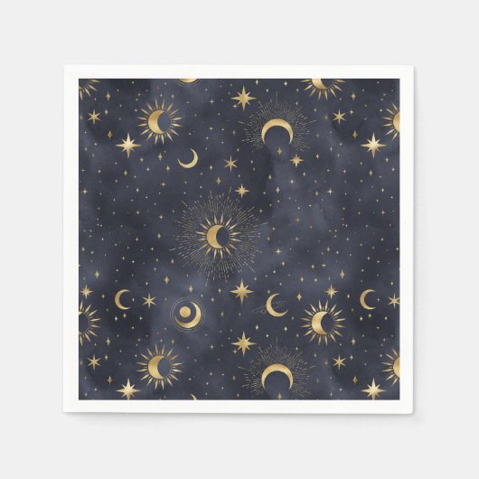 天空抽象芸術夜空のナプキン スタンダードカクテルナプキン (正面)