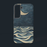 天空海夜用電話ケース SAMSUNG GALAXY S22ケース<br><div class="desc">三日月が海の波の上に浮き、星の下で穏やかで天疑問に思的な感じを呼び起こす。</div>
