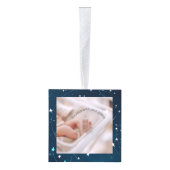 天空深いブルーアウタースペース誕生詳細 キューブオーナメント (右)