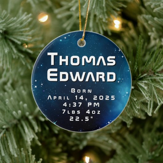 天空深いブルー宇宙誕生発表 セラミックオーナメント (ツリー)